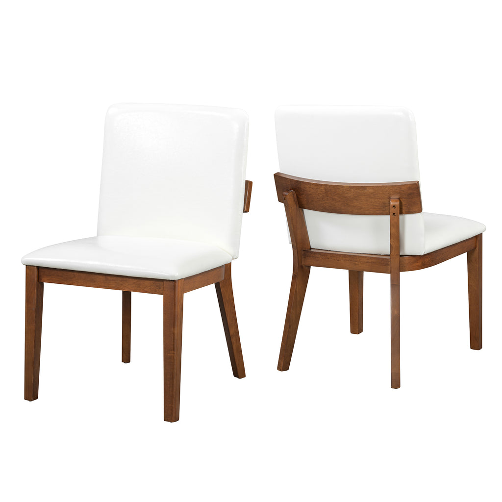 Modern Walnut-Finish Wood Dining Chairs
