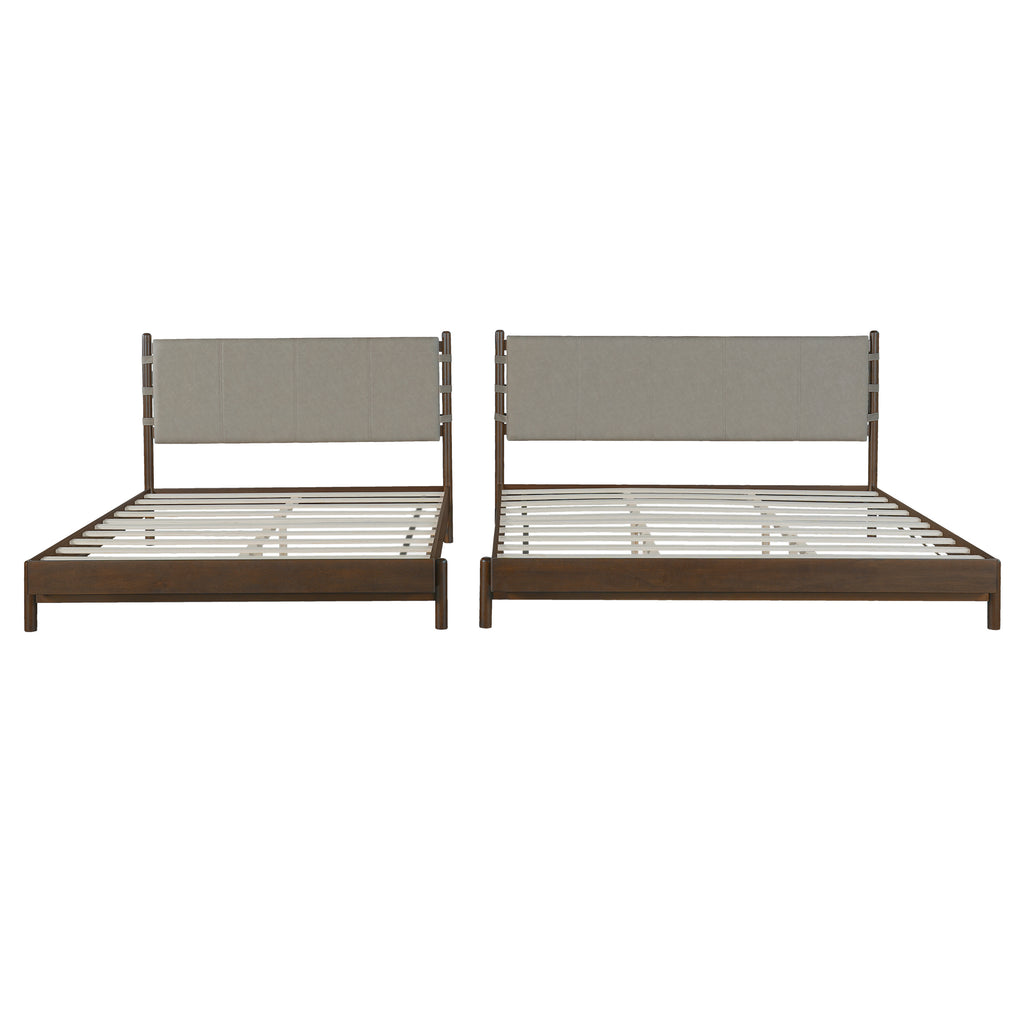 Premium Rubber Wood Platform Bed Frame, Queen Size