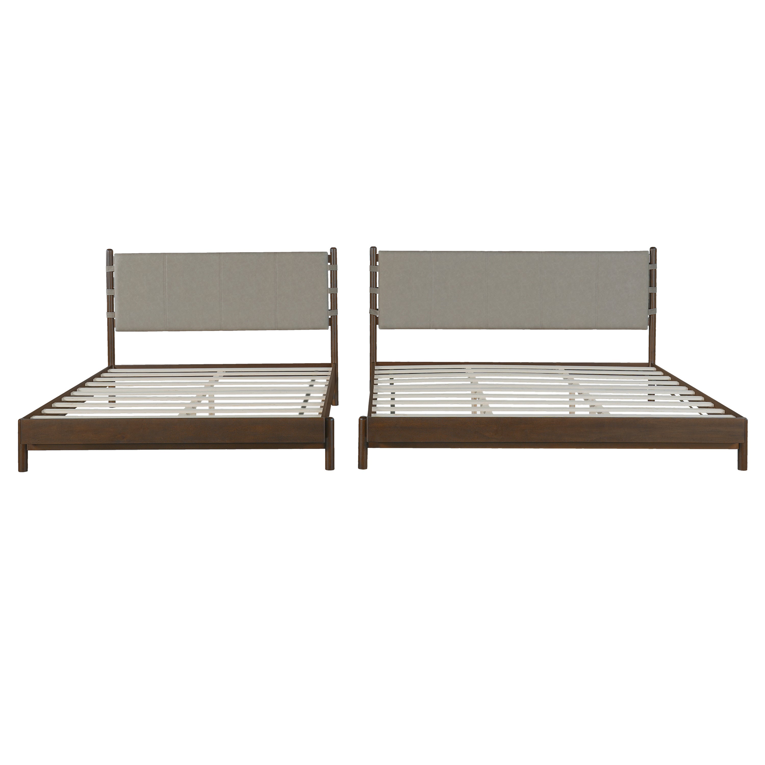 Premium Rubber Wood Platform Bed Frame, Queen Size