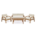 4-Piece Outdoor Sofa Set with Cushions Outdoor Loveseat & Coffee Table Set