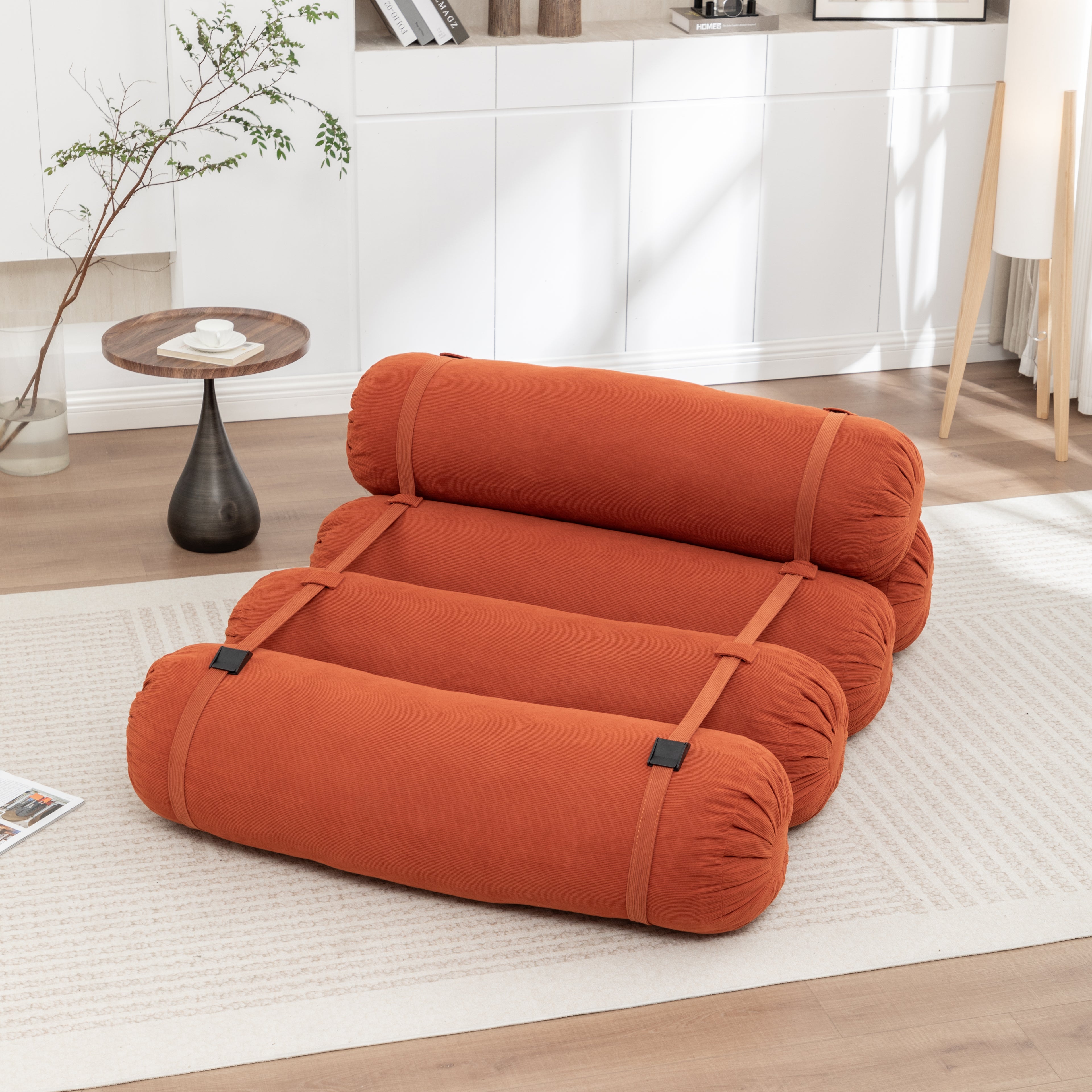 Adjustable Floor Sofa - Corduroy Lazy Sofa with Adjustable Straps