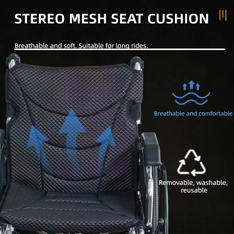 Aluminum Alloy Transport Wheelchair - 18" Seats
