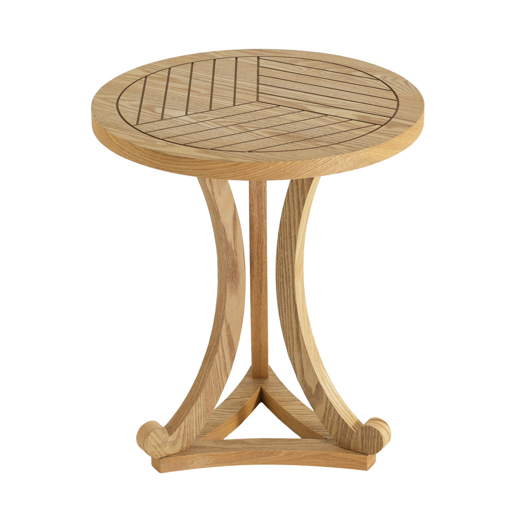 Natural Finish Round Wood Accent Table