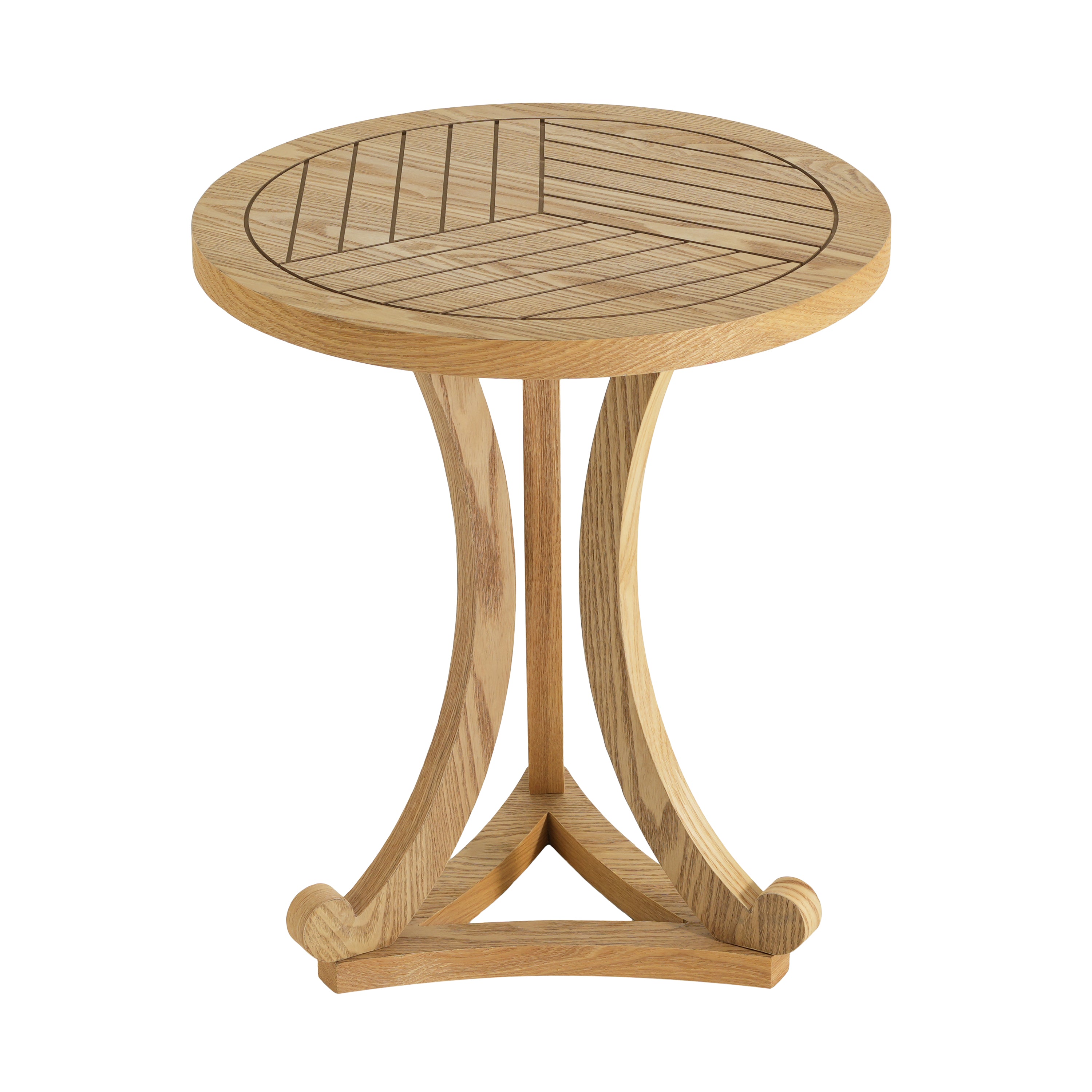 Natural Finish Round Wood Accent Table