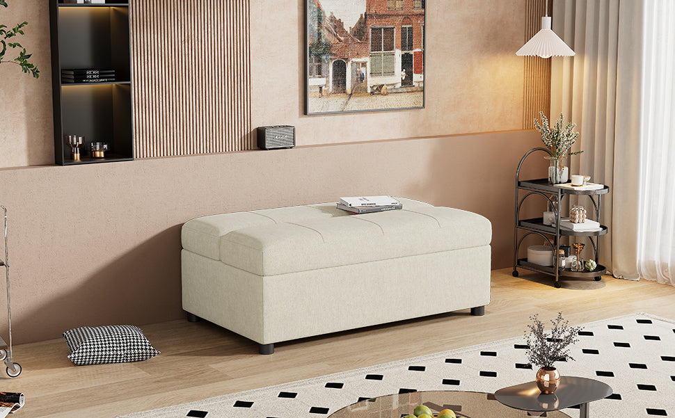 Twin Size Folding Ottoman Sleeper Bed with Mattress Convertible Guest Bed