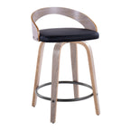 24" Contemporary Fixed-Height Counter Stool with Swivel in Light