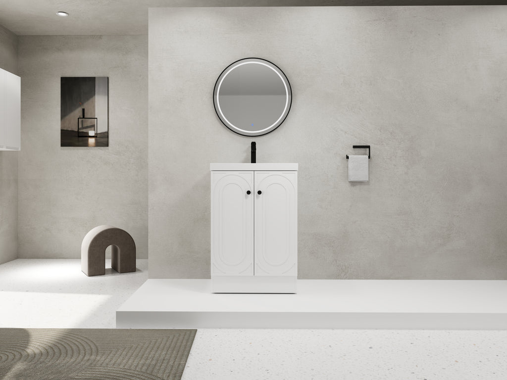 24" Freestanding Bathroom Vanity with Resin Sink