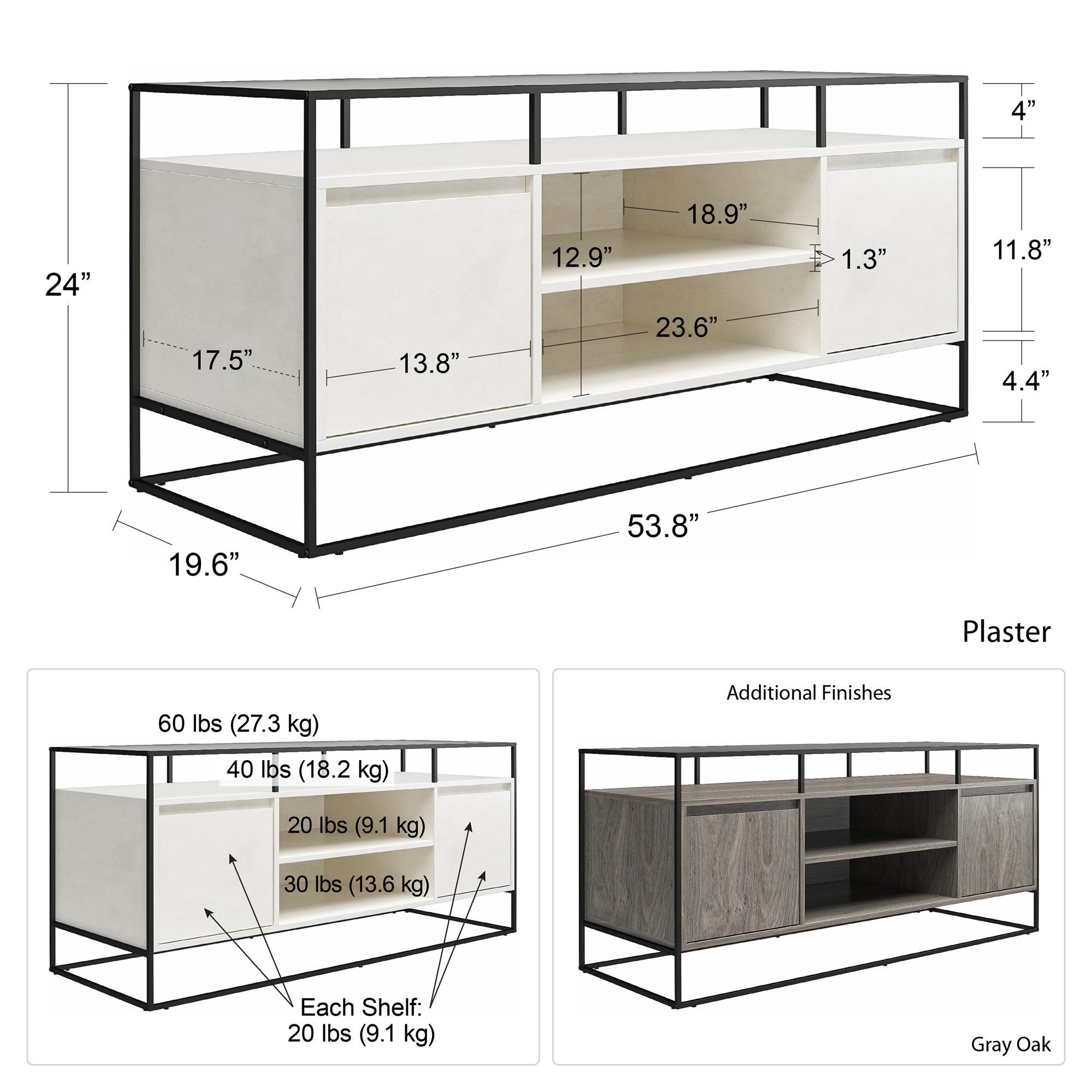 Camley Media Console TV Stand in White