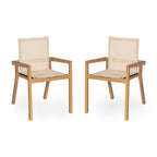 Belfast Dining Chair Set of 2, Teak Frame