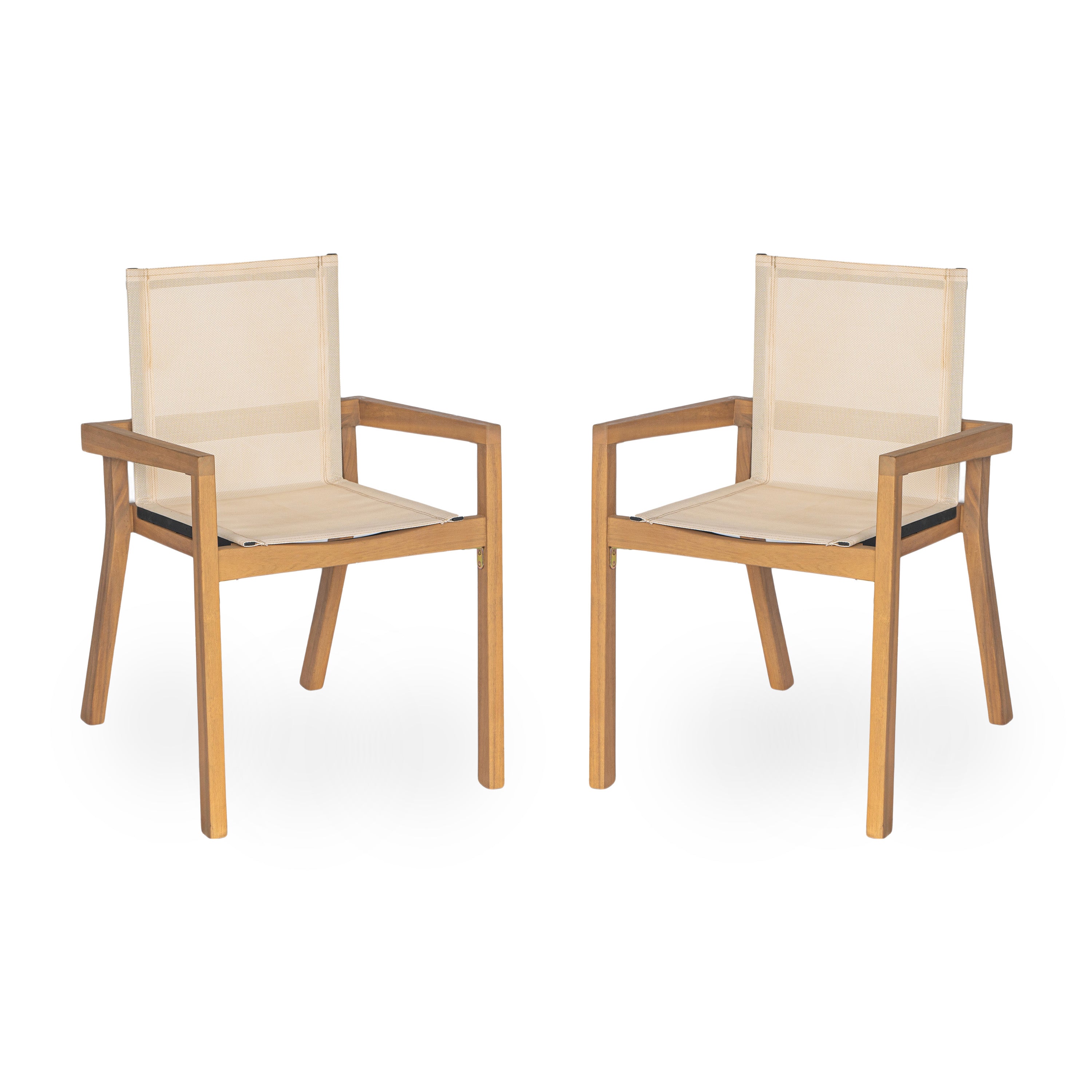 Belfast Dining Chair Set of 2, Teak Frame