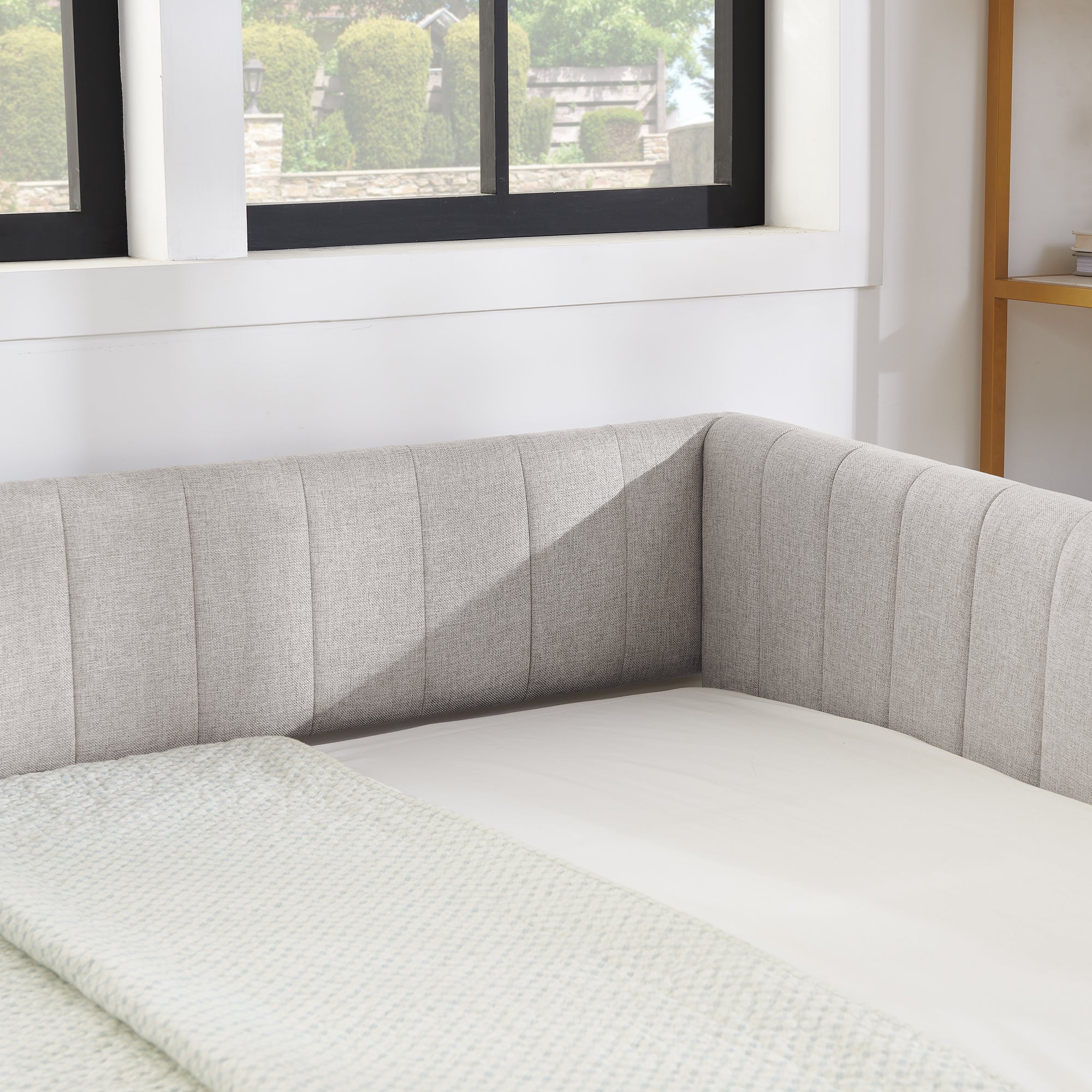 Full Size Daybed with Trundle Upholstered Sofa Bed