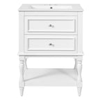 24-Inch Bathroom Vanity with Ceramic Sink and Storage Cabinet