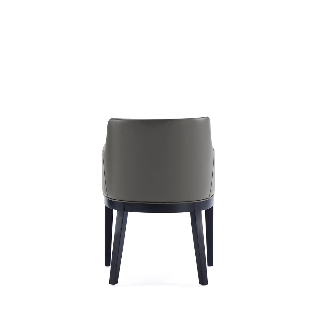 Gansevoort Wood Vegan Leather Armchair in Graphite