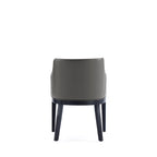 Gansevoort Wood Vegan Leather Armchair in Graphite