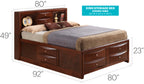 Spacious Cherry Finish King Storage Bed