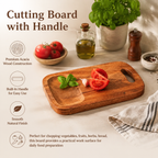 Handcrafted Acacia Wood Cutting Board with Built-In Handle