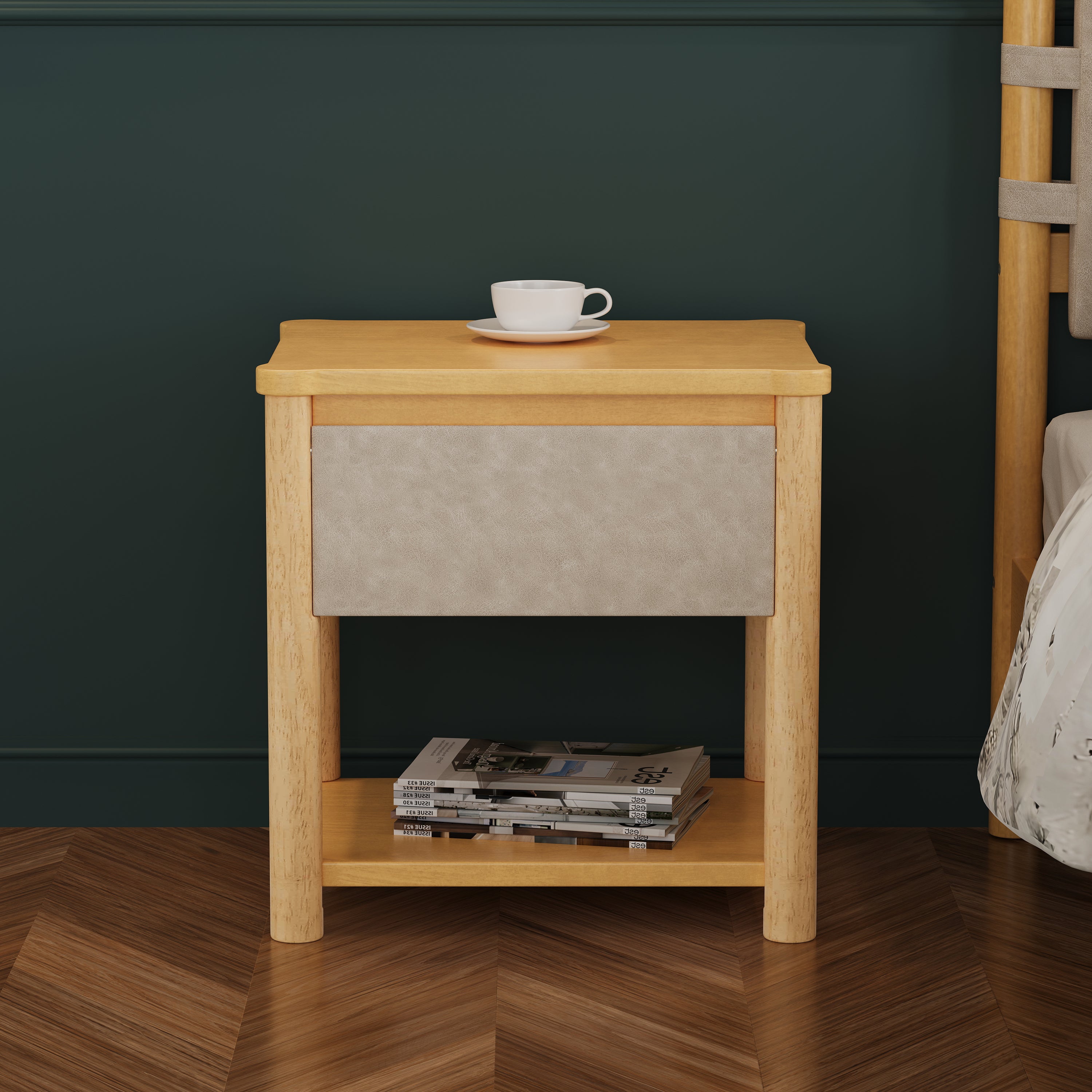 Wood Nightstand Set - Modern Nightstands with Drawer