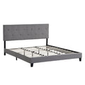 King Size Upholstered Platform Bed Frame with Button Tufted