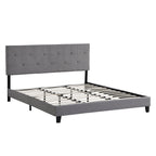 King Size Upholstered Platform Bed Frame with Button Tufted