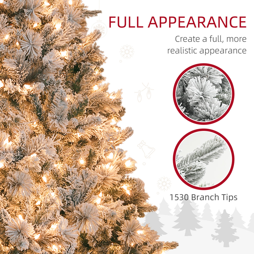 HOMCOM 7.5 ft Pre-Lit Artificial Christmas Tree
