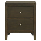 Clement Dark Cocoa 2-Drawer Nightstand Bedside Table