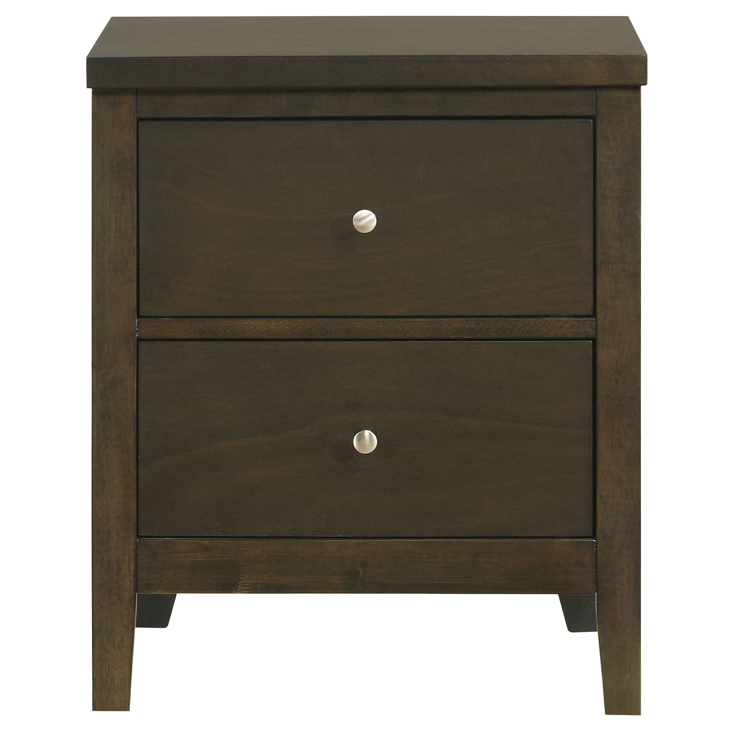 Clement Dark Cocoa 2-Drawer Nightstand Bedside Table