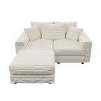 82.7" Plush Corduroy 3-Seat Sofa