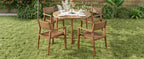 U_STYLE 5-Piece Outdoor Dining Set with Acacia Wood Chairs