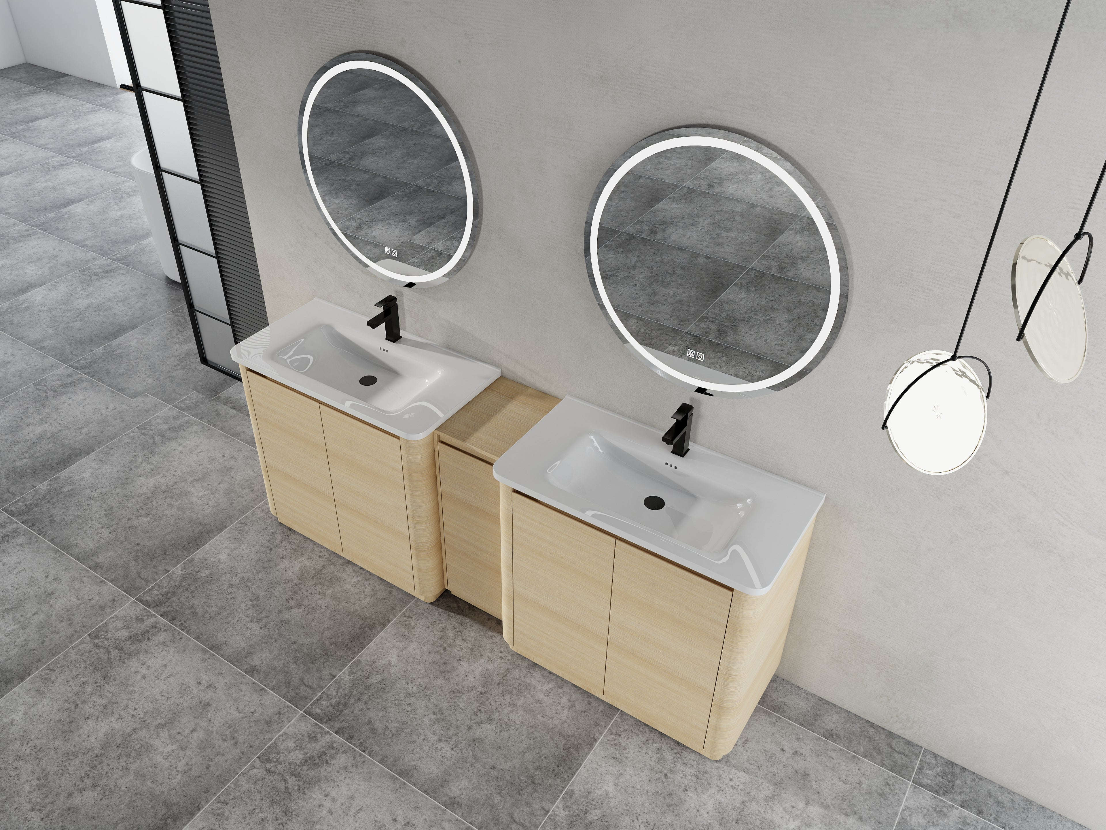 84-Inch Freestanding Bathroom Vanity with Sink