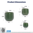 Handmade Glazed Ceramic Planter Set of 3