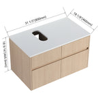 32 Inch Wall-Mounted Bathroom Vanity