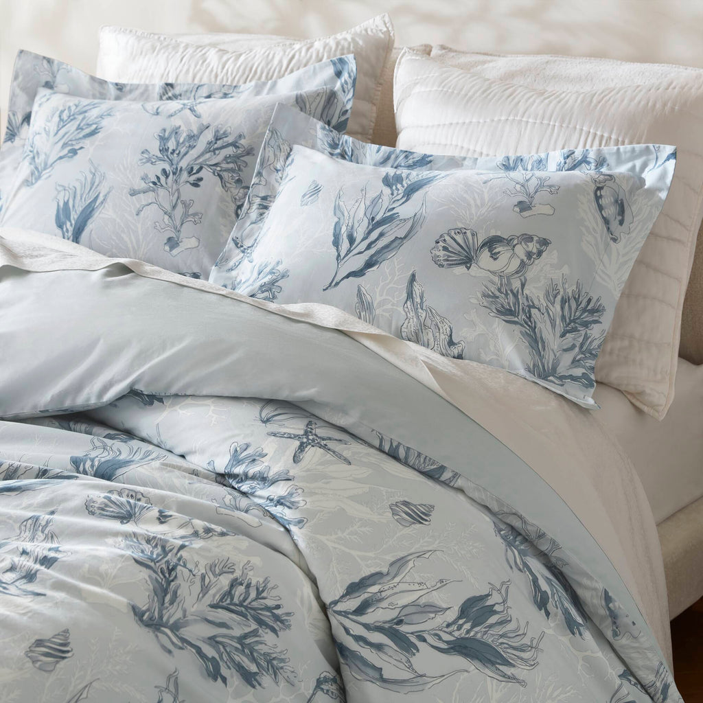 3-Piece King 100% Cotton Sateen Duvet Cover Set, Navy/Blue