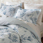 3-Piece King 100% Cotton Sateen Duvet Cover Set, Navy/Blue