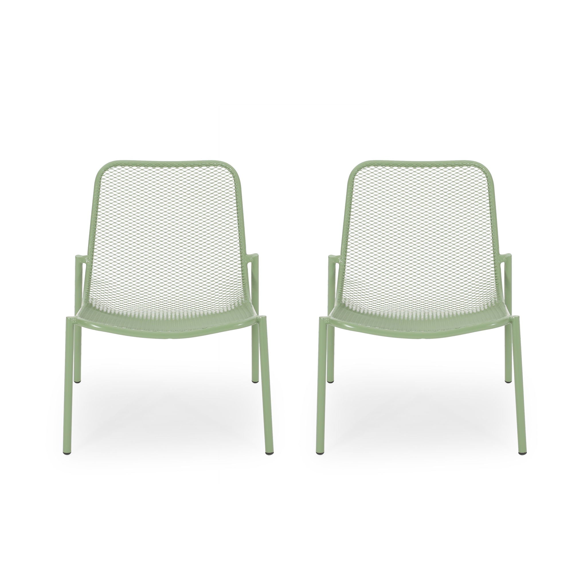 Outdoor Iron Chair With Mesh Design