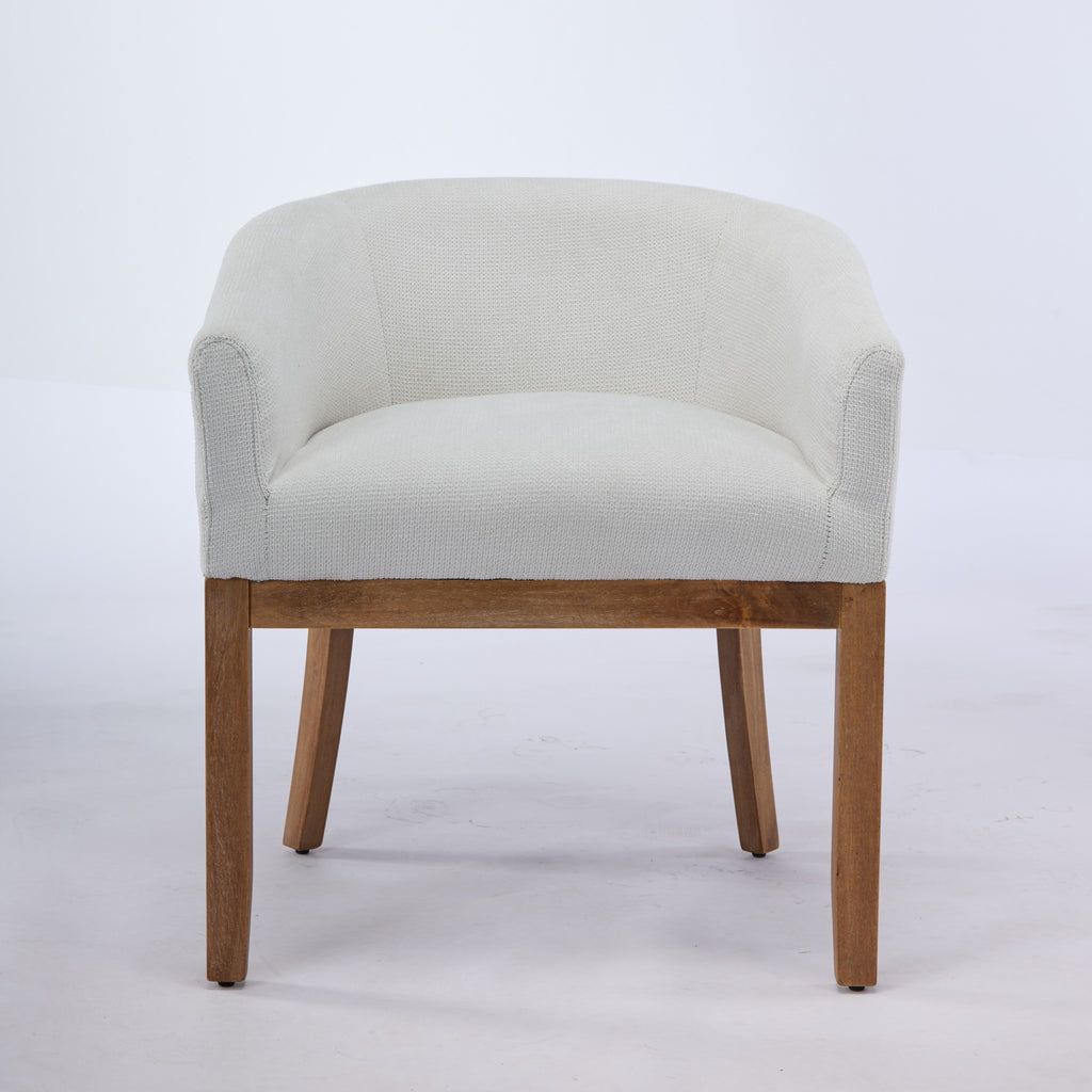 Mid Century Modern Upholstered Barrel Dining Chairs