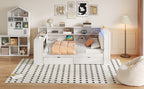 Wood Twin Size Platform Bed with Storage Shelves, Drawers, and LED