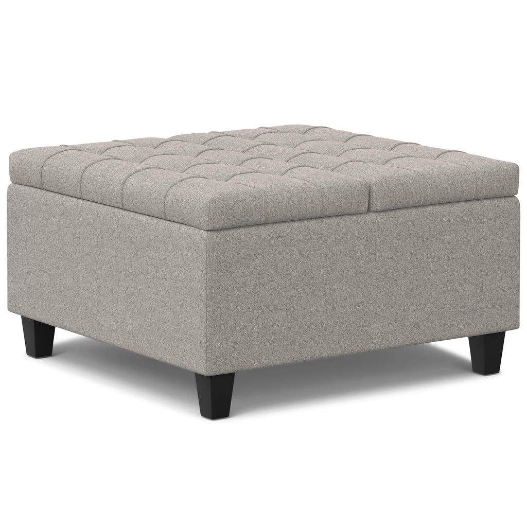 Harrison 30 Inch Wide Small Square Coffee Table Storage Ottoman