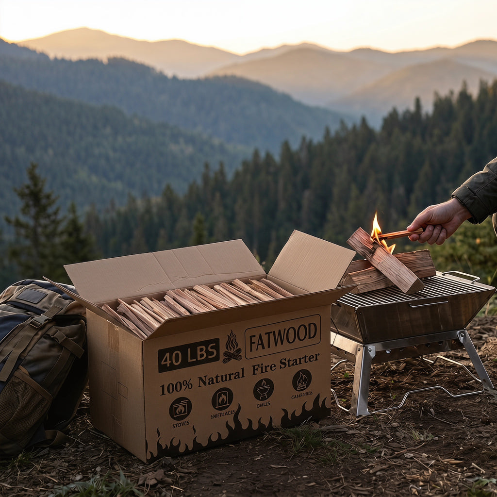 40 Lbs Fatwood Fire Starter Sticks, 100%