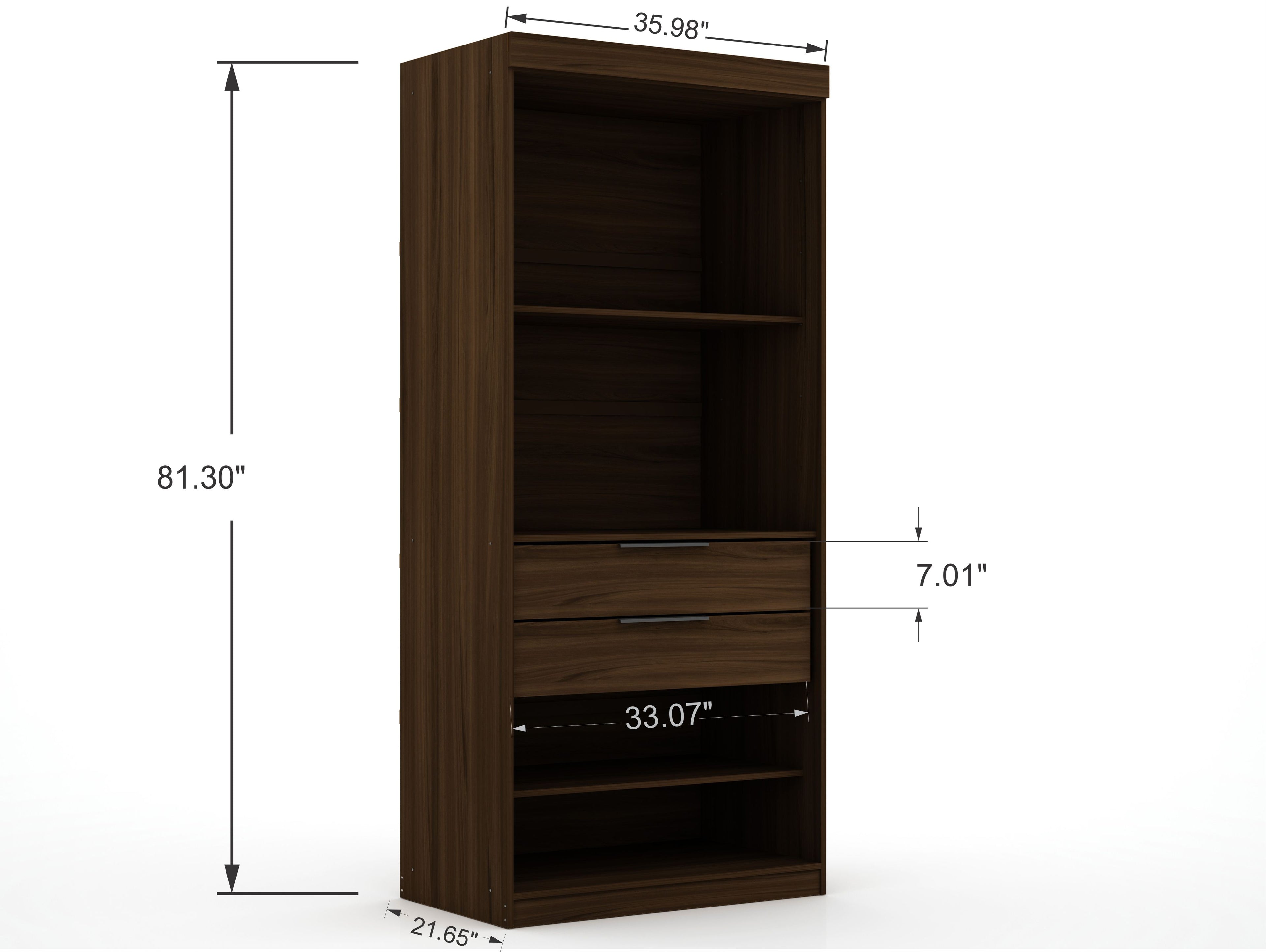 Mulberry 36" Wardrobe Closet in Chestnut