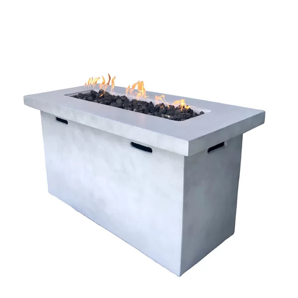 25" H x 42" W Fiber Reinforced Concrete Propane Outdoor Fire Pit Table