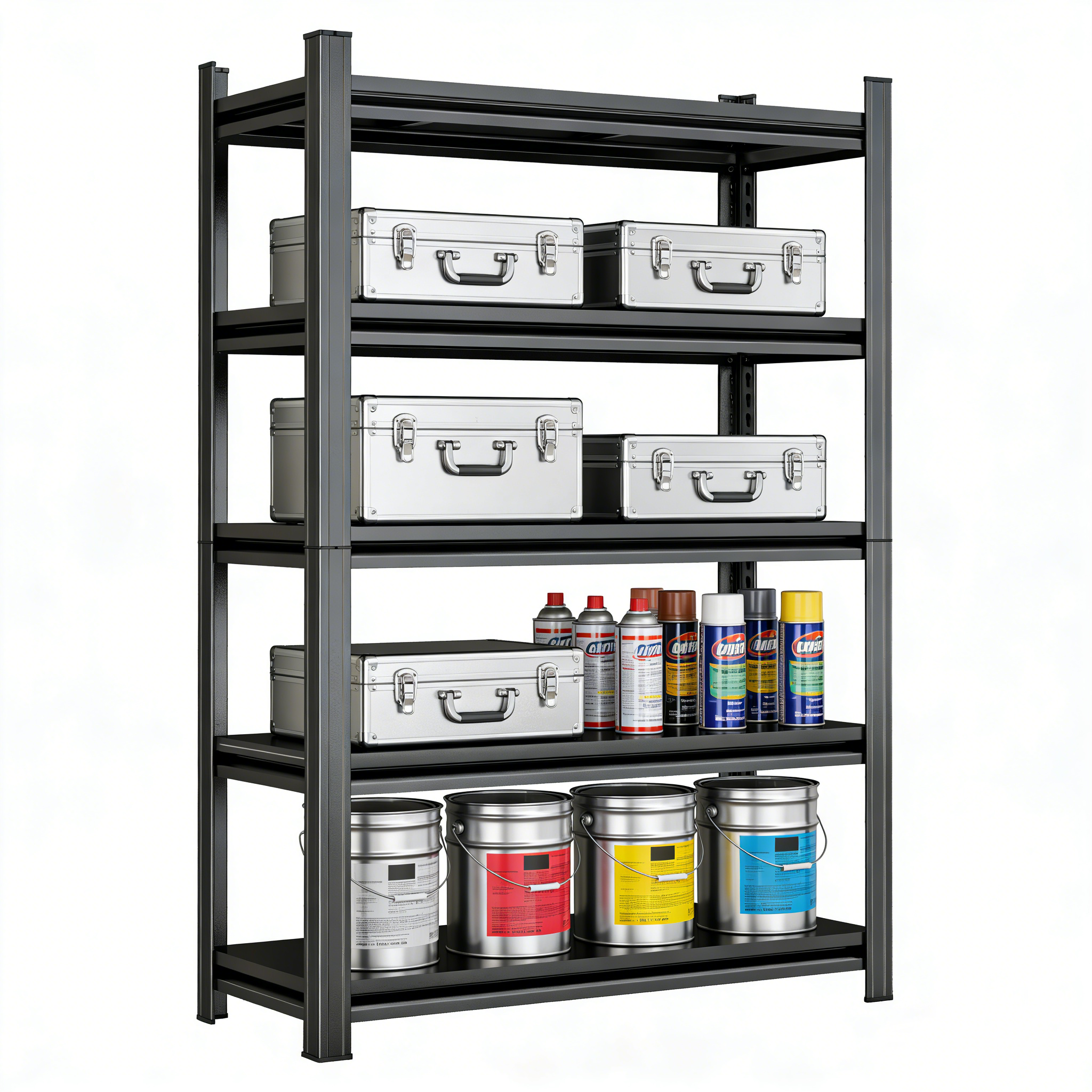 5 Tier Storage Shelves, 2200LBS Adjustable Metal Shelving Unit