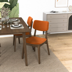 Carlos Mid-Century Modern Burnt Dining Chairs - Set Of 2