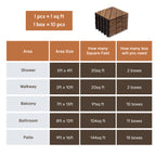 10 PCS Interlocking Deck Tiles - Acacia Wood