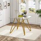 35.4-Inch Square Tempered Glass Dining Table
