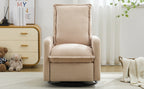 Swivel Rocker Recliner Chair, Glider Rocker Recliner in Teddy Fleece Oatmeal