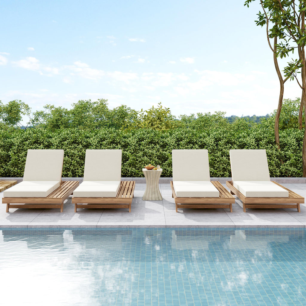 Lounge Chaise Set with Adjustable Backrest