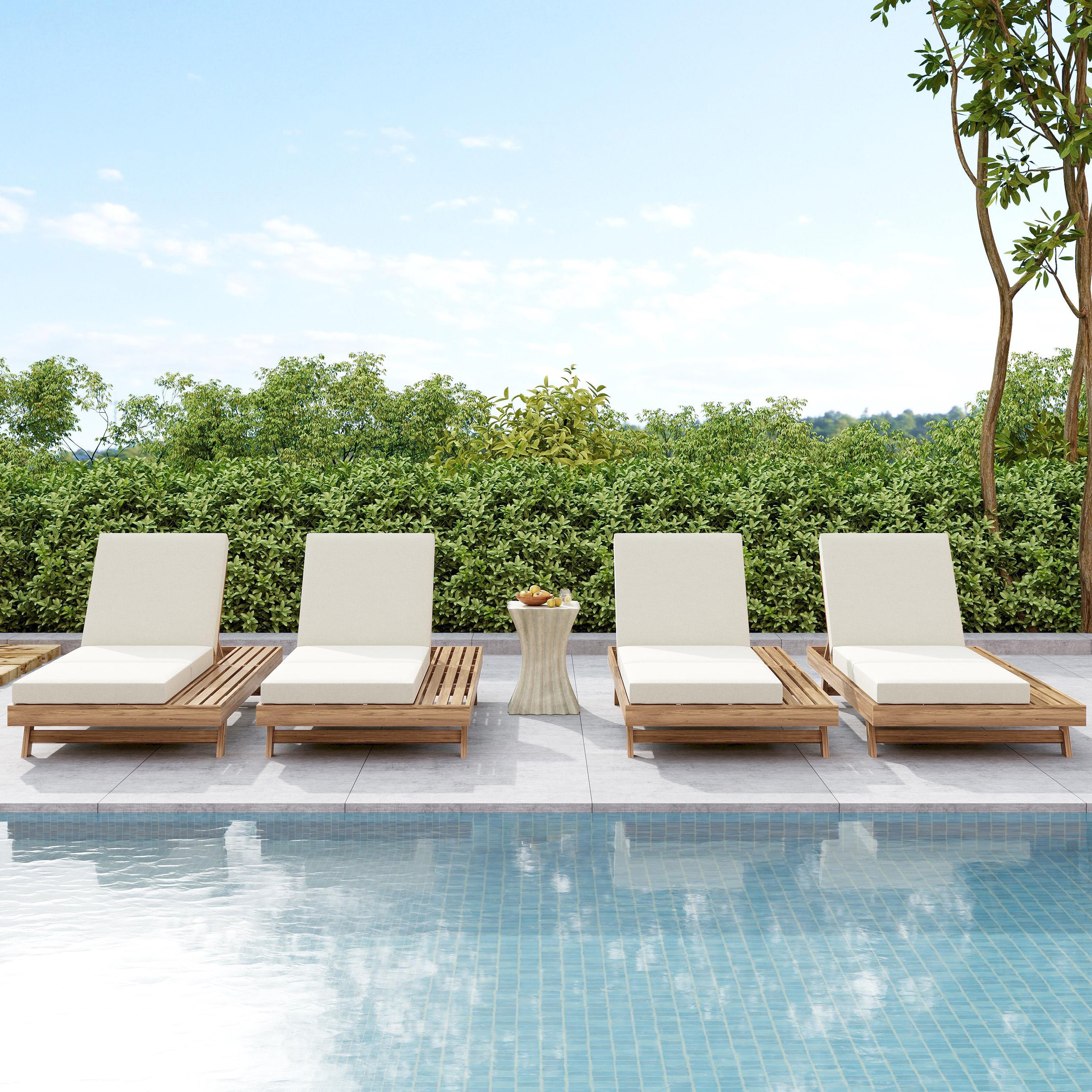 Lounge Chaise Set with Adjustable Backrest