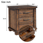 Rustic Three Drawer Reclaimed Solid Wood Nightstand