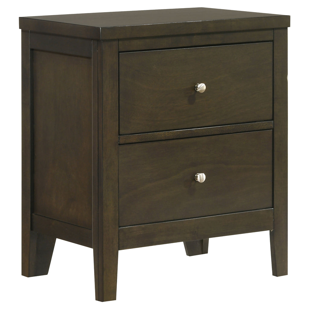 Clement Dark Cocoa 2-Drawer Nightstand Bedside Table