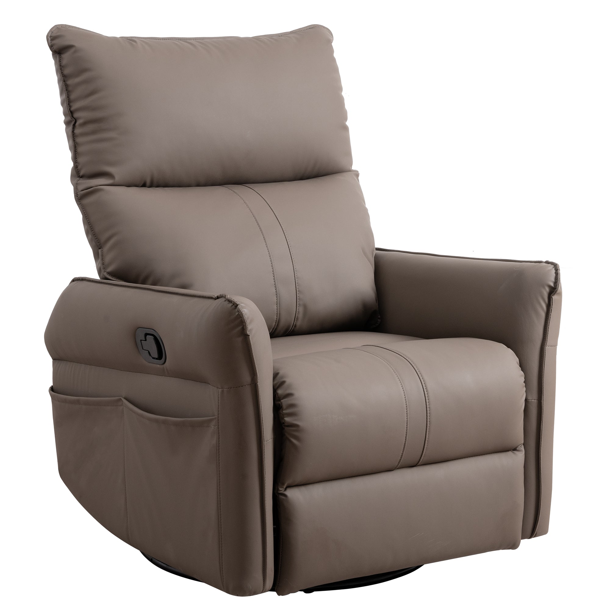 PU Rocking Recliner Chair with 360° Swivel